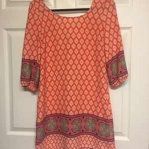 Pink Owl zipper back shift dress